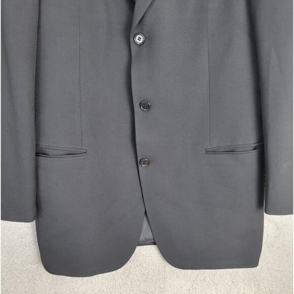 HUGO BOSS Men's Size 42L Black 100% Virgin Wool Super 100 Finest Quality Blazer - Picture 3 of 12